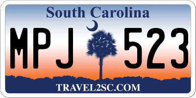 SC license plate MPJ523