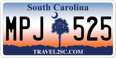 SC license plate MPJ525