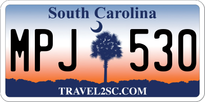 SC license plate MPJ530