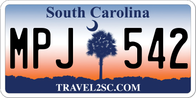SC license plate MPJ542