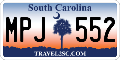 SC license plate MPJ552