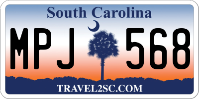 SC license plate MPJ568