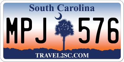 SC license plate MPJ576
