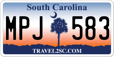 SC license plate MPJ583