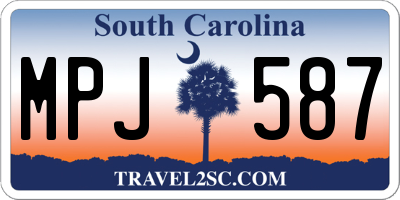 SC license plate MPJ587