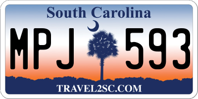 SC license plate MPJ593