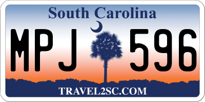 SC license plate MPJ596