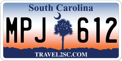 SC license plate MPJ612