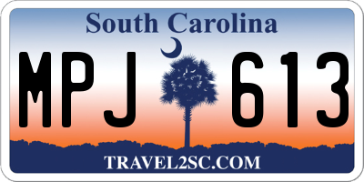 SC license plate MPJ613