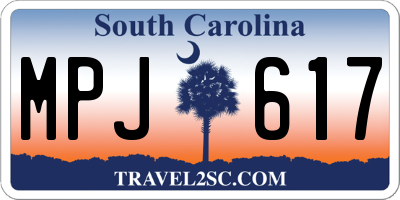 SC license plate MPJ617