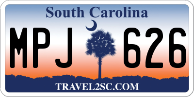 SC license plate MPJ626