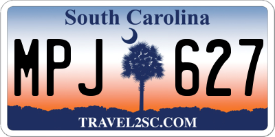 SC license plate MPJ627