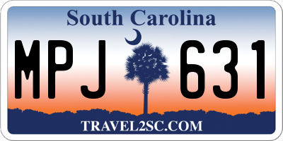 SC license plate MPJ631