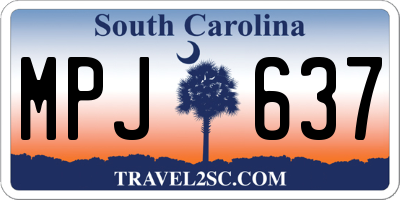 SC license plate MPJ637