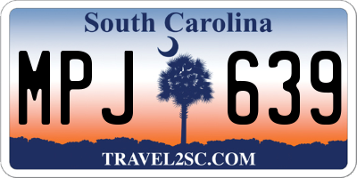 SC license plate MPJ639