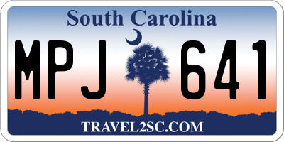 SC license plate MPJ641
