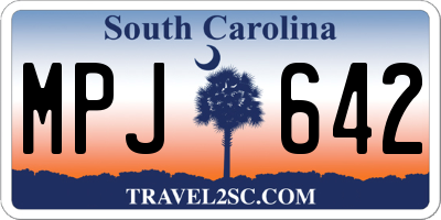 SC license plate MPJ642