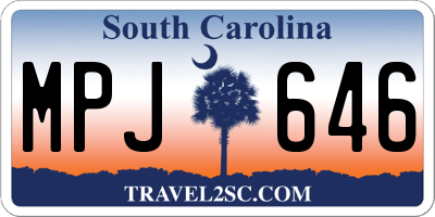 SC license plate MPJ646