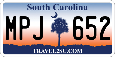 SC license plate MPJ652