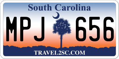 SC license plate MPJ656