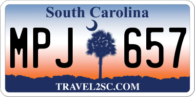 SC license plate MPJ657
