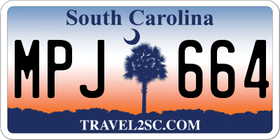 SC license plate MPJ664