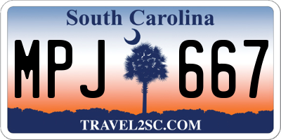 SC license plate MPJ667