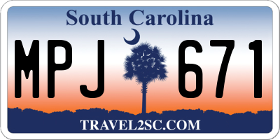 SC license plate MPJ671