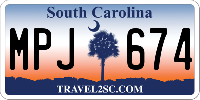 SC license plate MPJ674