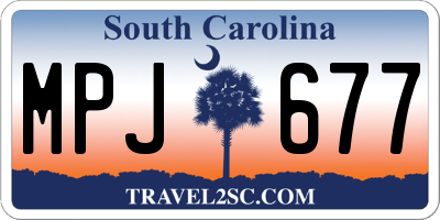 SC license plate MPJ677