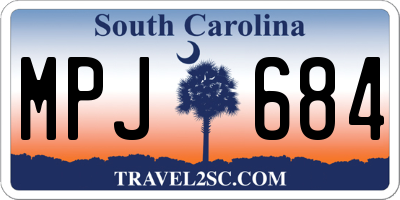 SC license plate MPJ684