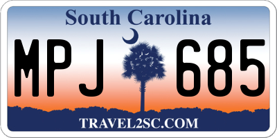 SC license plate MPJ685
