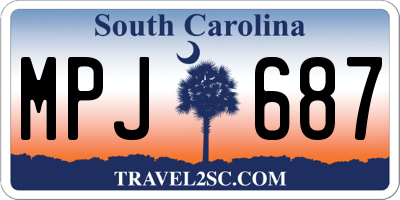 SC license plate MPJ687