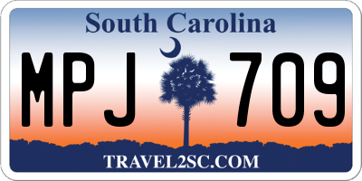 SC license plate MPJ709
