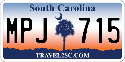 SC license plate MPJ715