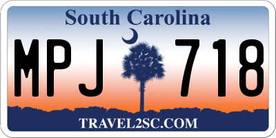 SC license plate MPJ718