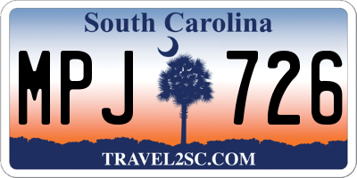 SC license plate MPJ726