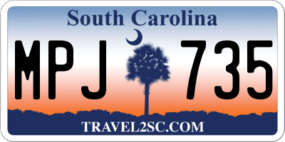 SC license plate MPJ735