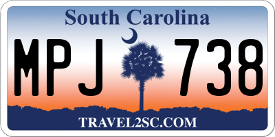 SC license plate MPJ738