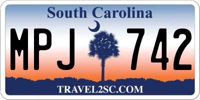 SC license plate MPJ742