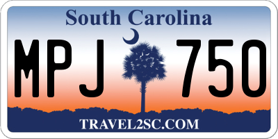 SC license plate MPJ750