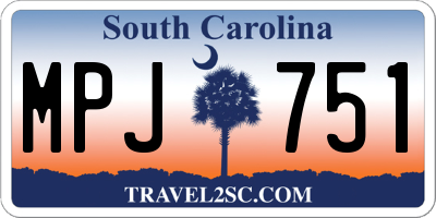 SC license plate MPJ751