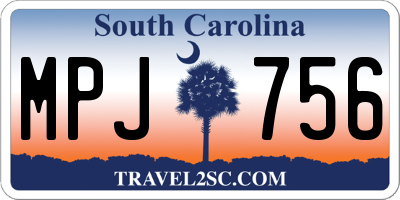 SC license plate MPJ756