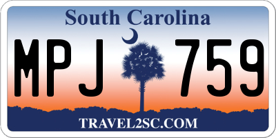 SC license plate MPJ759