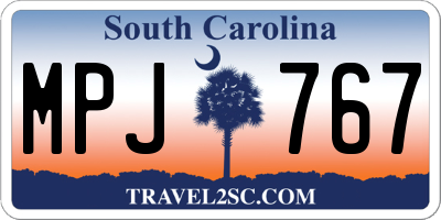 SC license plate MPJ767