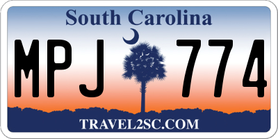 SC license plate MPJ774