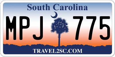 SC license plate MPJ775