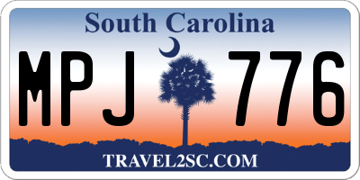 SC license plate MPJ776