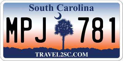 SC license plate MPJ781
