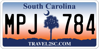 SC license plate MPJ784